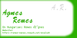 agnes remes business card